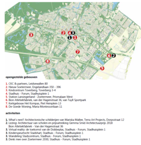 Kaart met programma Dag van de Architectuur Zoetermeer
