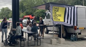 koffie drinken bij gymworld bij dag van de Architectuur