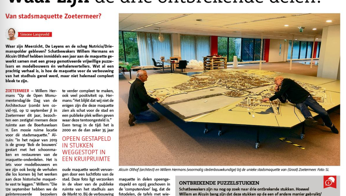 artikel over stadsmaquette Zoetermeer
