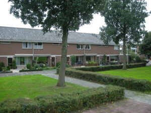 De la Gardestraat, eerste woningen New Town Zoetermeer