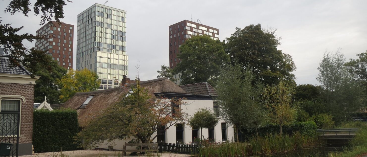 hoogbouw in combinatie met historische woningen